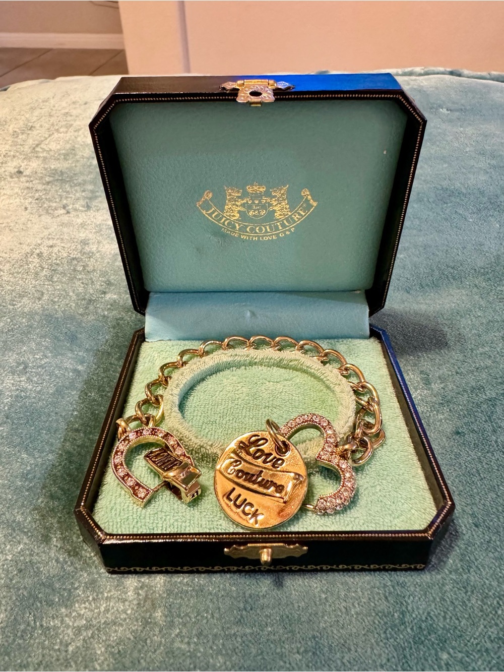 Juicy Couture "Love Luck Couture" Charm Bracelet (2005 Y2K Vintage)